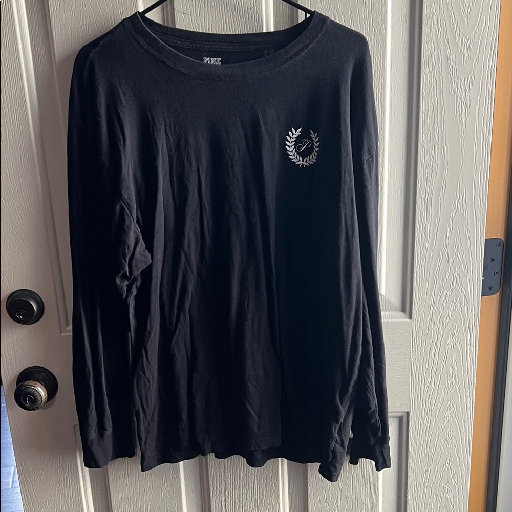 PINK Victoria's Secret Black Long Sleeve Top with Crest